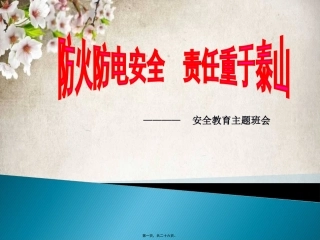 防火电主题班会讲诉