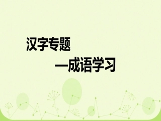 汉字专题—成语学习