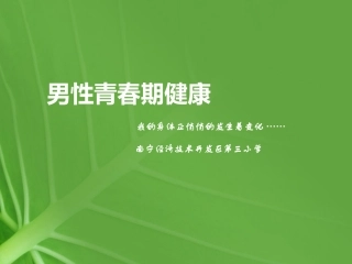 青春期生理卫生知识讲座--男生篇