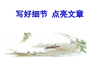 中考语文-作文指导写好细节点亮文章课件