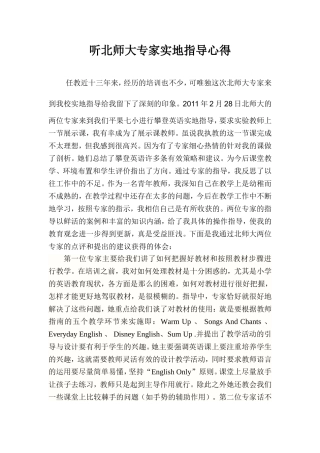 听北师大专家实地指导心得