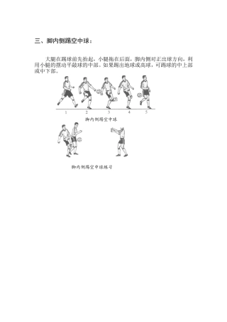 脚内侧踢空中球