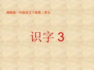 2015春湘教版语文一下《识字3》ppt课件2