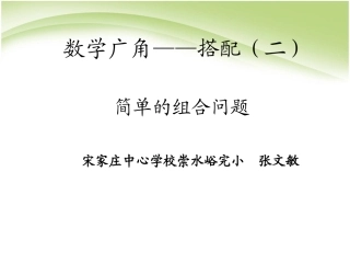 人教2011版小学数学三年级学习简单的组合