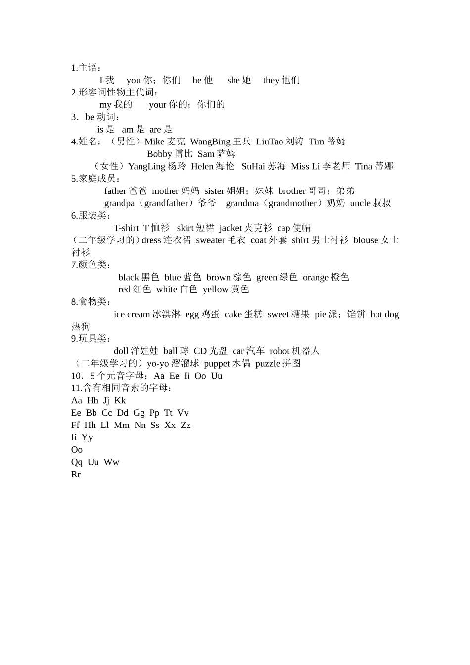 3A知识：不同类总结_第1页