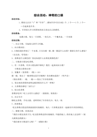 综合活动：神奇的口袋
