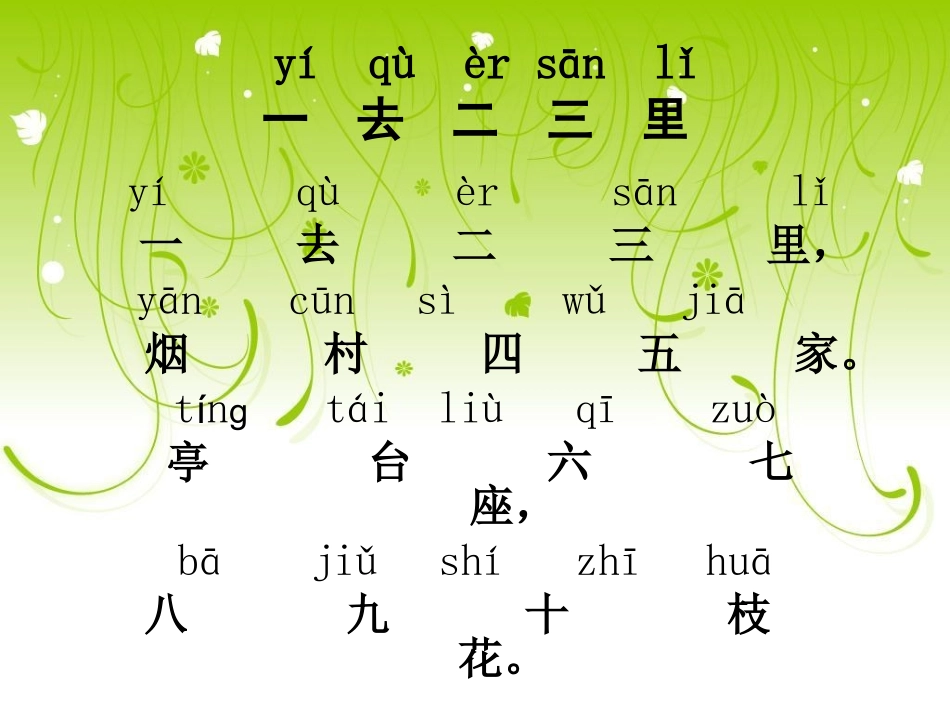 2015秋鲁教版语文一上《一去二三里》ppt课件2_第2页