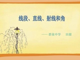 小学人教四年级数学四年级数学上册《线段直线射线和角》