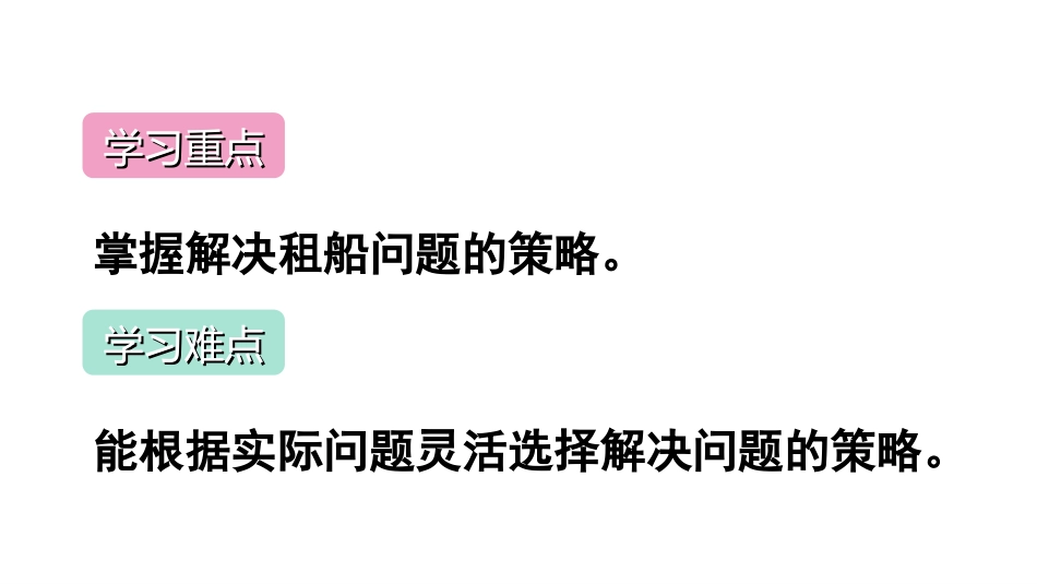 人教2011版小学数学四年级第4课时-租船中的数学问题_第3页