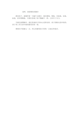 老师-请放慢你的脚步