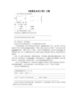 《装满昆虫的口袋》习题2