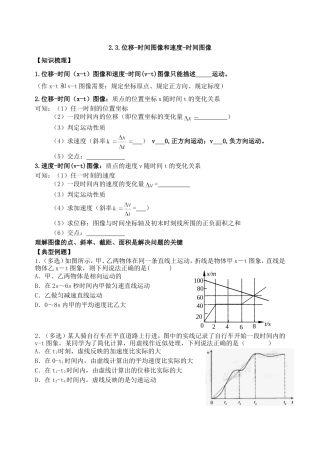 位移-时间图像和速度-时间图像
