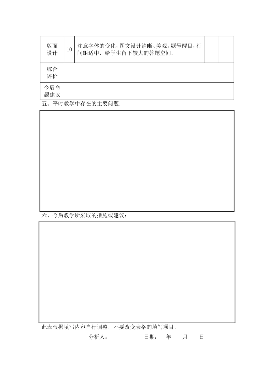 2014——2015(下)期中质检质量分析样表_第3页