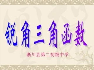 锐角三角函数