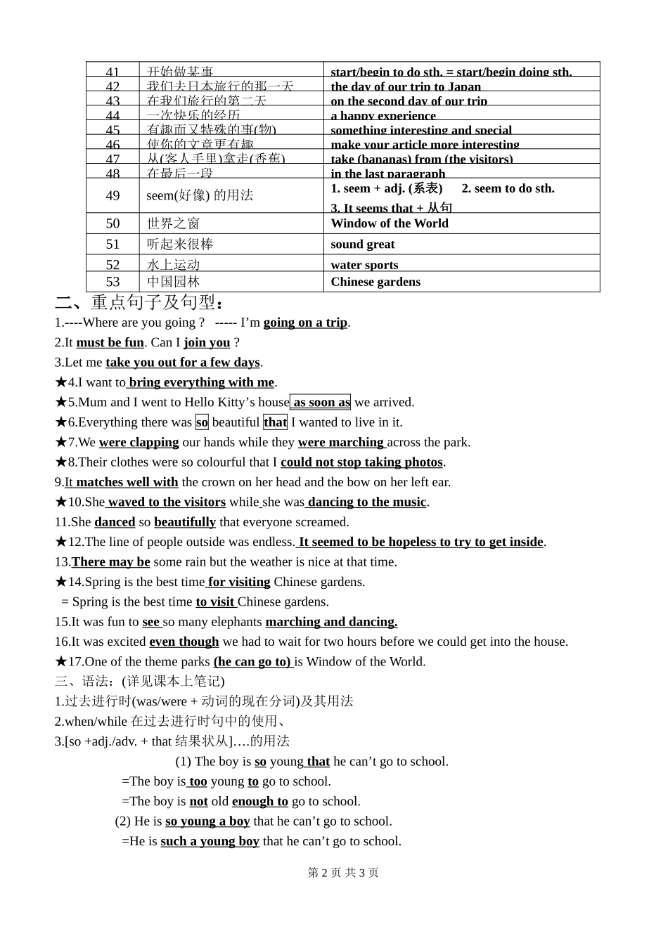 8BUnit2词汇句型超级归纳_第2页