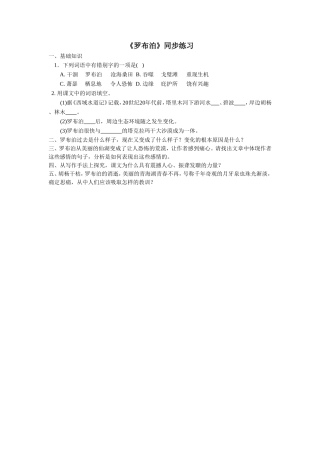 《罗布泊-消逝的仙湖》同步练习2