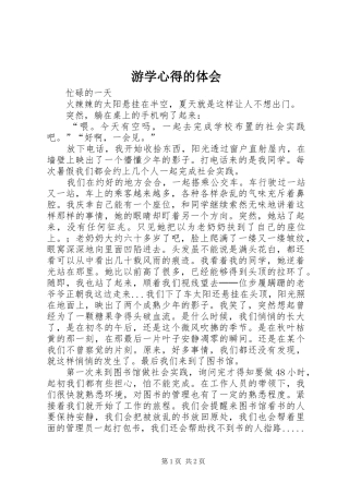 游学心得的体会