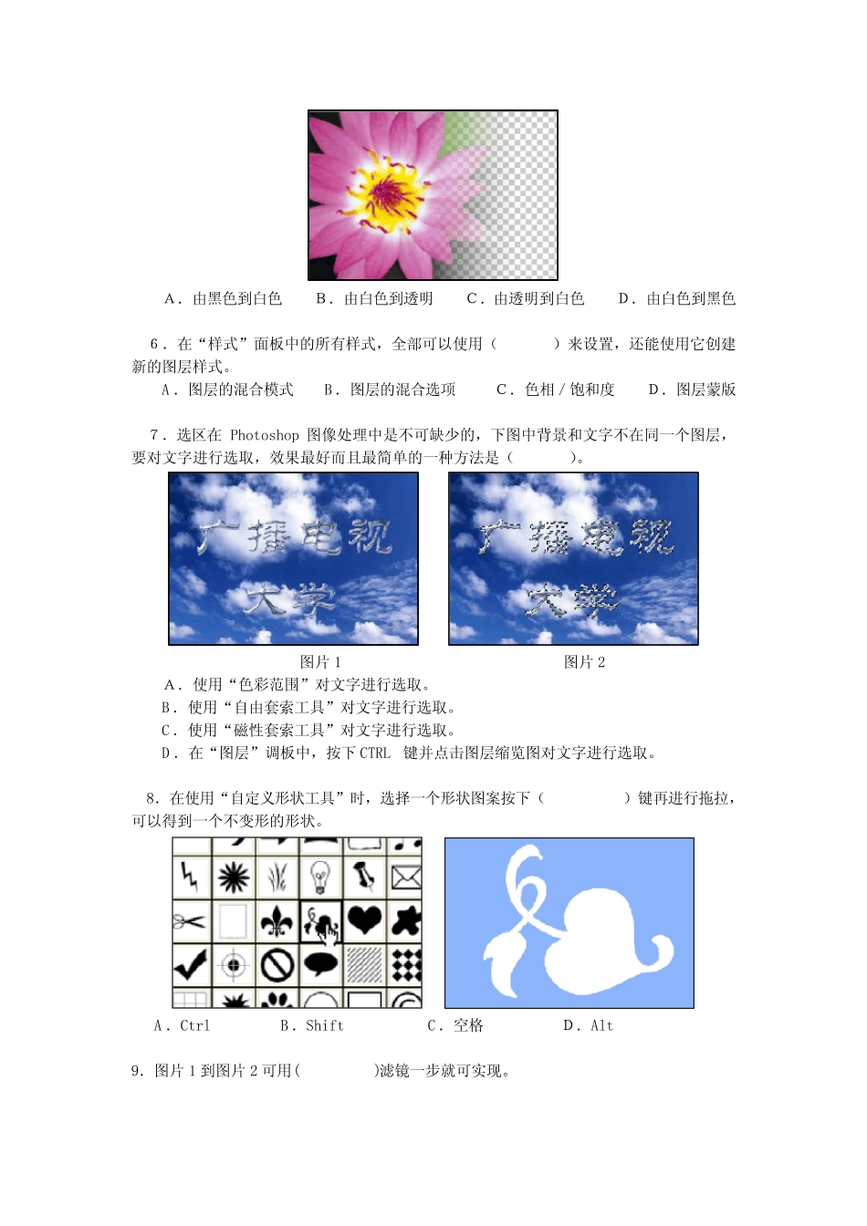 《photoshop图像处理》模拟考核试题及解答 _第2页