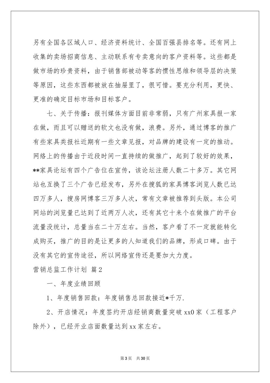 营销总监工作参考计划范本汇总六篇_第3页