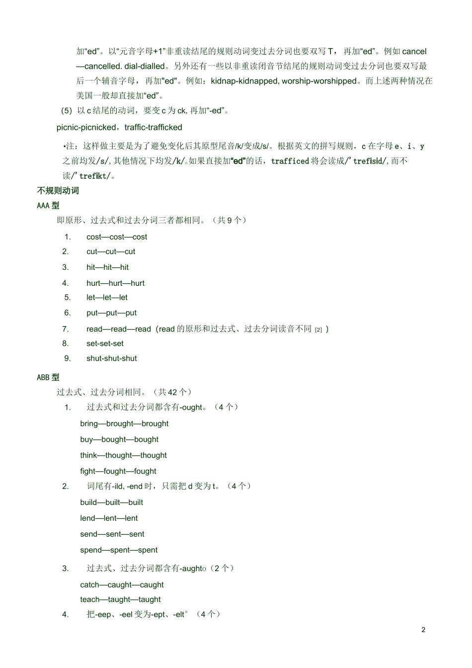 过去分词构成规则_第2页
