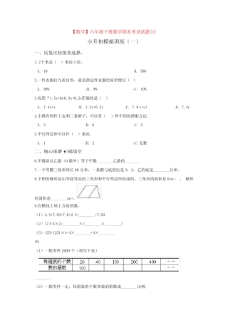 【3套打包】苏州十六中小升初模拟考试数学试题含答案 