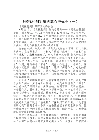 《巡视利剑》第四集心得体会(一)