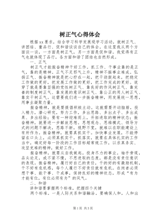 树正气心得体会