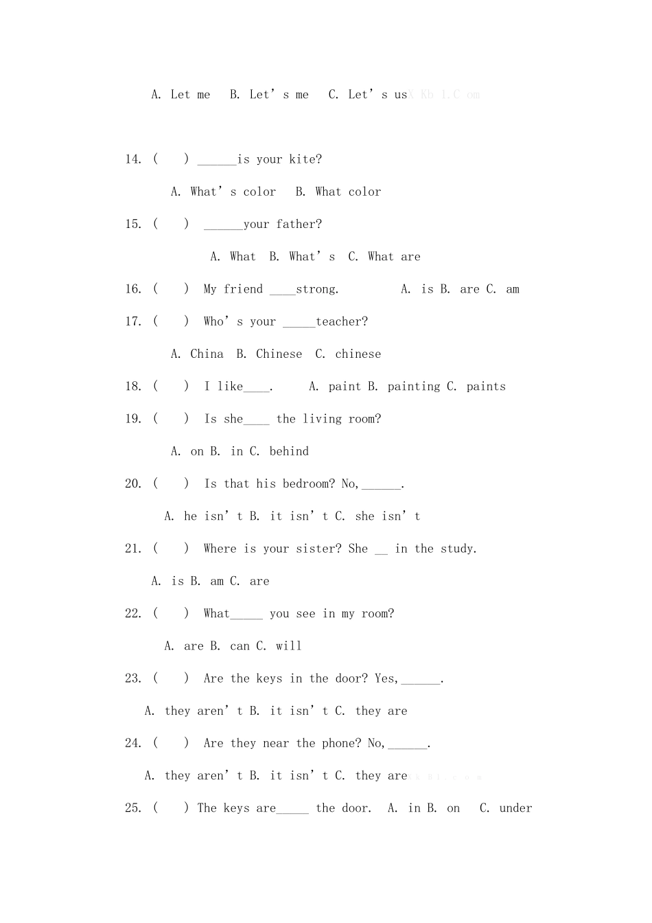 新版PEP小学英语四年级上册期末复习专项练习2_第2页