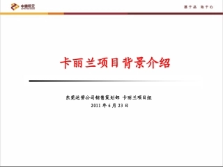 CH20130903案例〔卡丽兰项目背景介绍〕