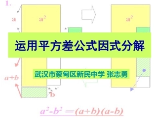 运用平方差公式分解因式(1)
