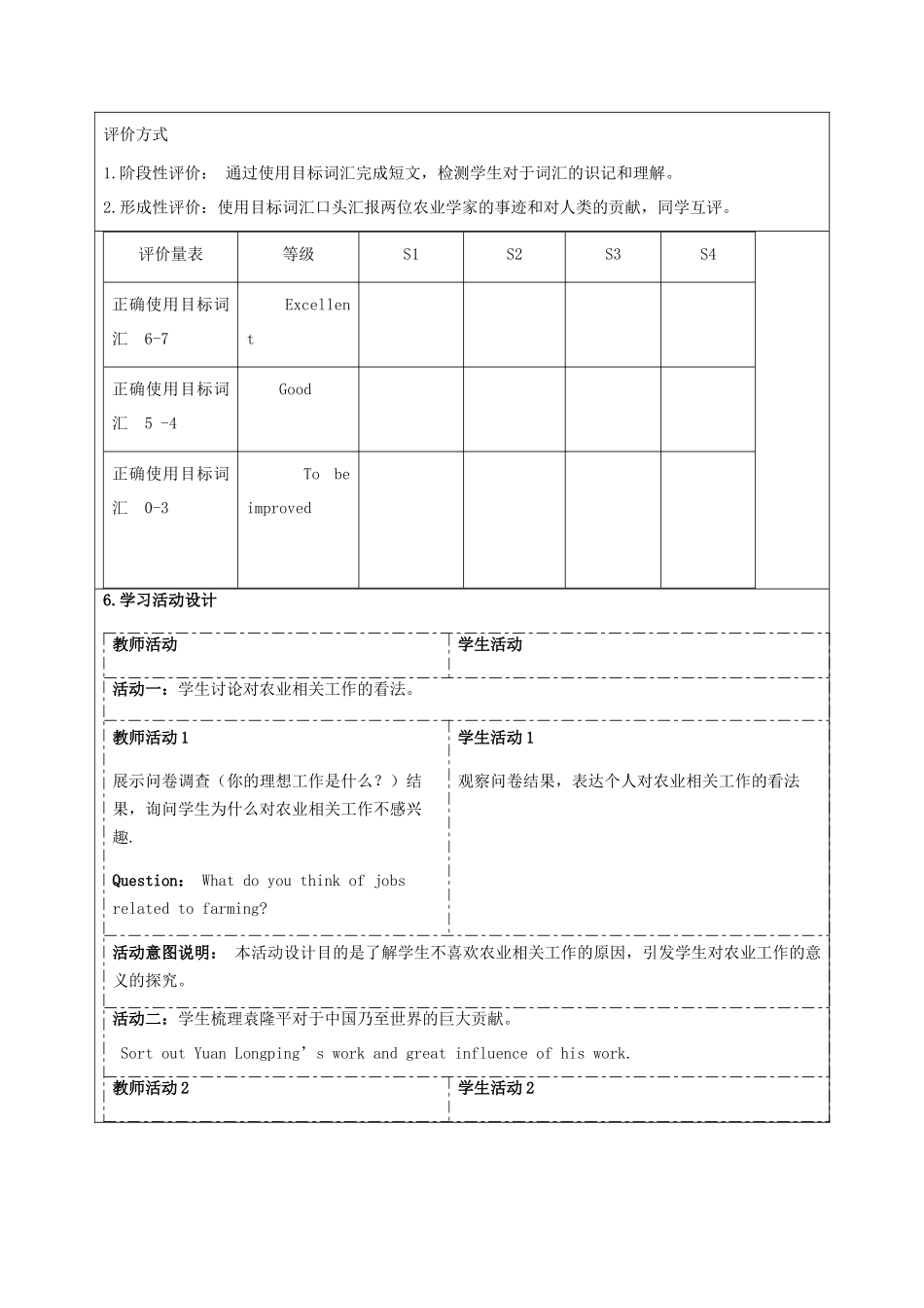 基于主题意义探究的英语词汇教学--教学设计_第2页