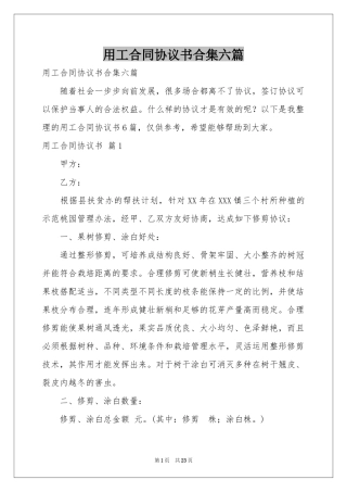 用工合同协议书合集六篇