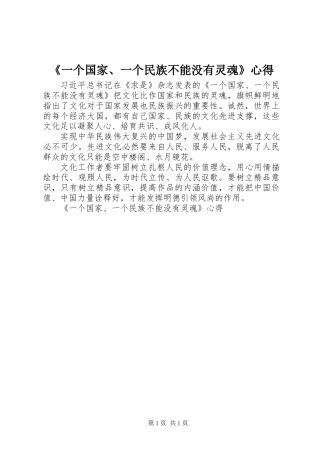 《一个国家、一个民族不能没有灵魂》心得 (2)