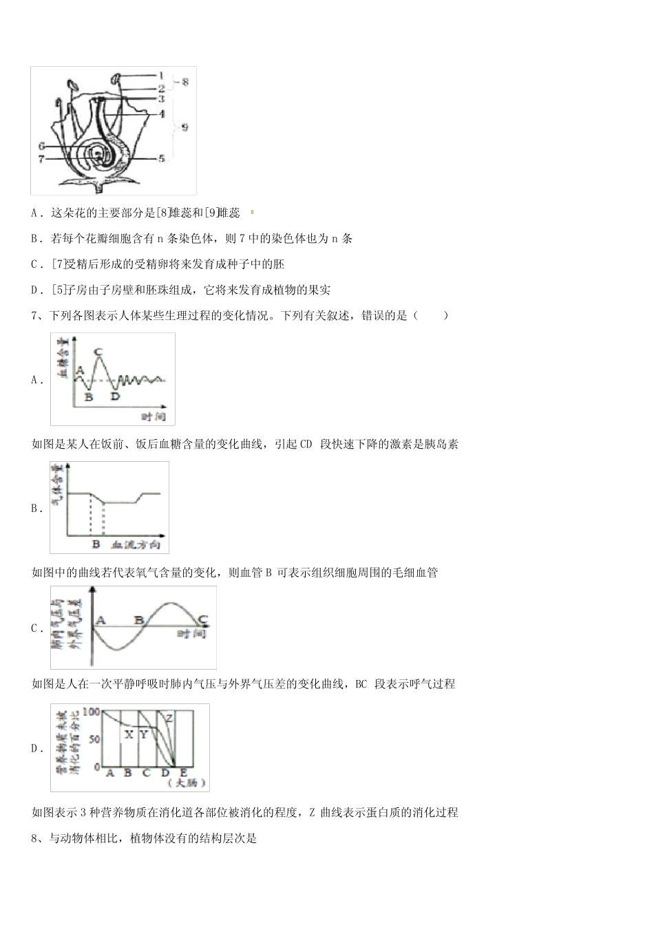 2024届内蒙古包头市第三十五中学中考四模生物试题含解析 _第2页
