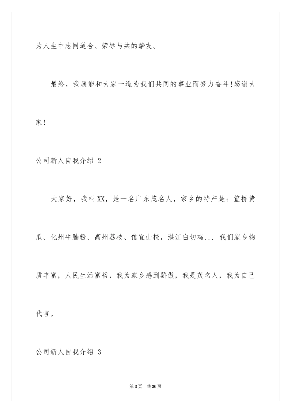 2024公司新人自我介绍 _第3页