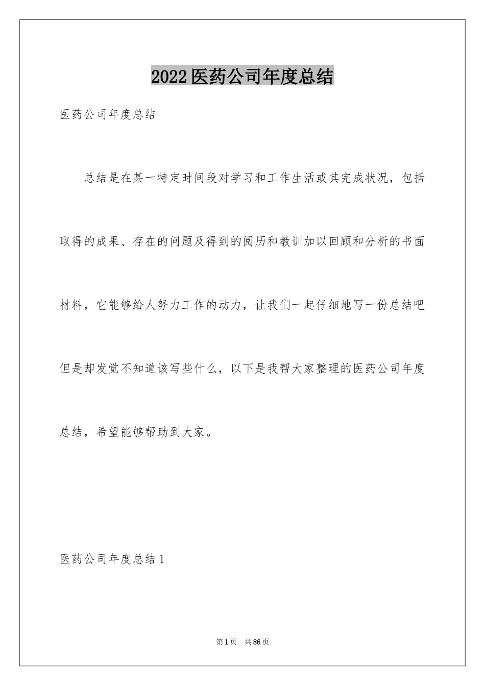 2024医药公司年度总结_1_第1页