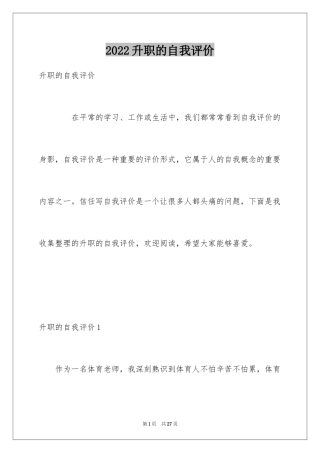 2024升职的自我评价