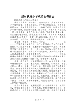 新时代好少年观后心得体会