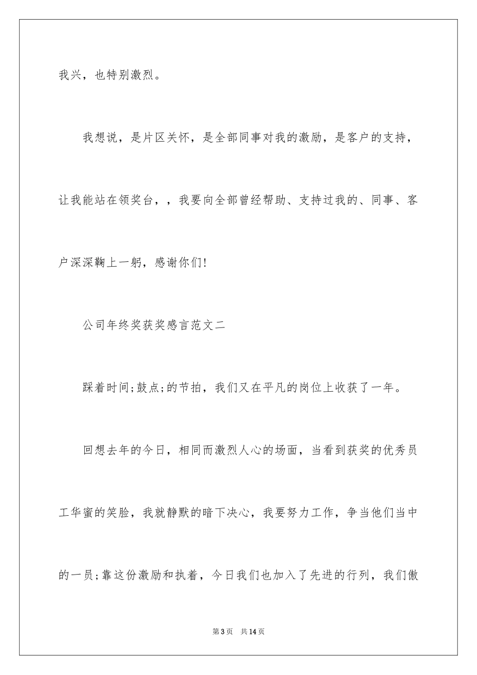 2024公司年终获奖感言_第3页