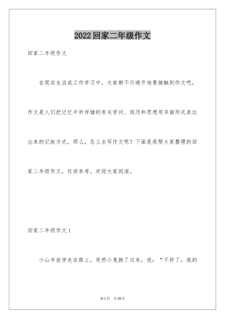 2024回家二年级作文_1