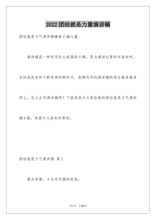 2024团结就是力量演讲稿_395