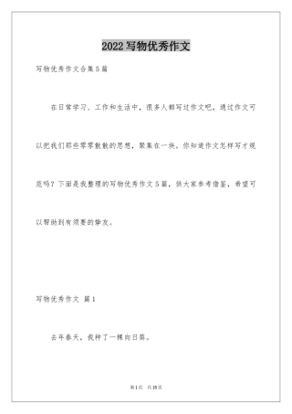 2024写物优秀作文_21