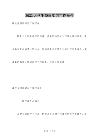 2024大学生顶岗实习工作报告_2