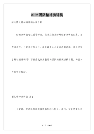 2024团队精神演讲稿_290