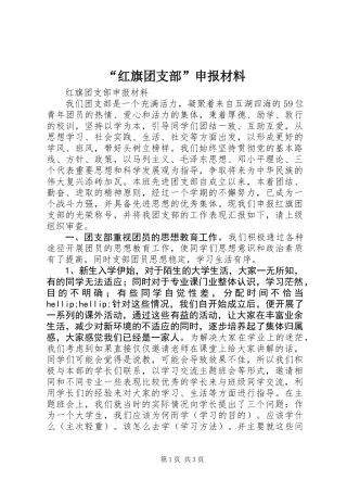 “红旗团支部”申报材料