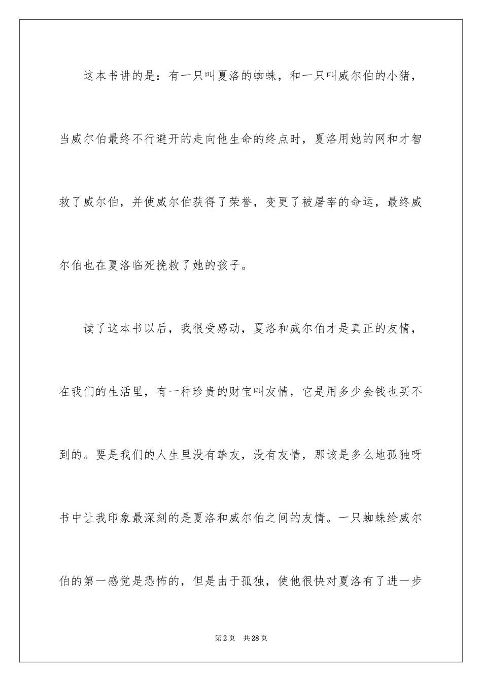 2024夏洛的网读后感500_第2页