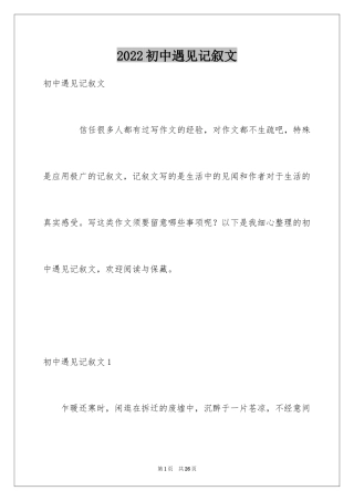 2024初中遇见记叙文_2