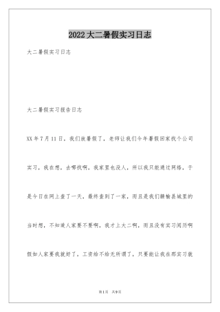 2024大二暑假实习日志