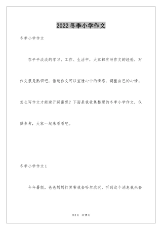 2024冬季小学作文_1