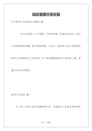 2024医师工作计划_2